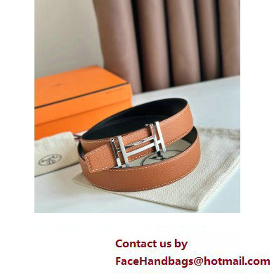 Hermes H au Carre belt buckle  &  Reversible leather strap 32 mm 05 2023